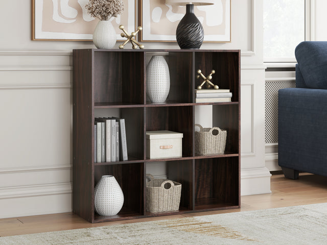 Furniture City Biloxi - Ashley Furniture - Glosmount Nine Cube Organizer - Nine Cube Organizer / Cherry/Light Brown - EA1055-3X3