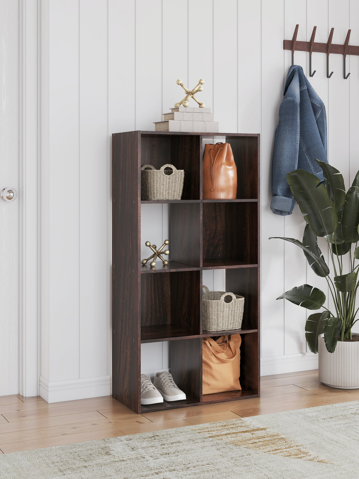 Furniture City Biloxi - Ashley Furniture - Glosmount Eight Cube Organizer - Eight Cube Organizer / Cherry/Light Brown - EA1055-4X2