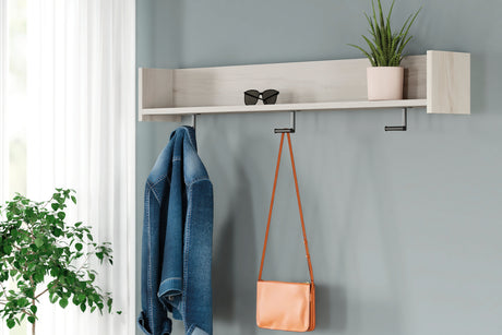 Furniture City Biloxi - Ashley Furniture - Socalle Wall Decor - Wall Mounted Coat Rack w/Shelf / Light Natural - EA1864-151