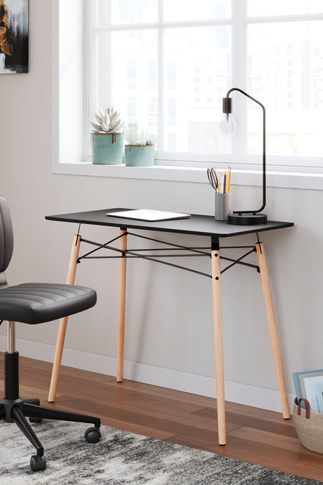 Furniture City Biloxi - Ashley Furniture - Jaspeni Office Desk - Home Office Desk / Black/Natural - H020-10