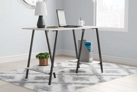 Furniture City Biloxi - Ashley Furniture - Bayflynn Office Desk - Home Office Desk / White/Black - H288-27