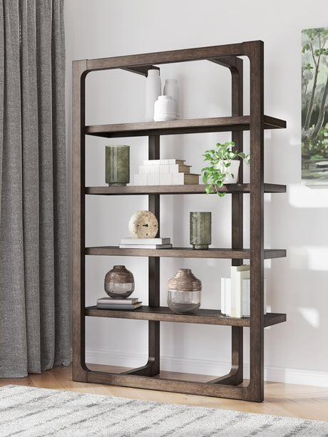 Furniture City Biloxi - Ashley Furniture - Breckington Bookcase - Bookcase / Dark Brown - H556-70