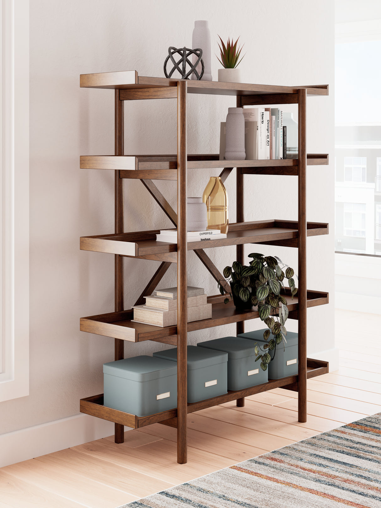 Furniture City Biloxi - Ashley Furniture - Lyncott Bookcase - Bookcase / Brown - H615-70