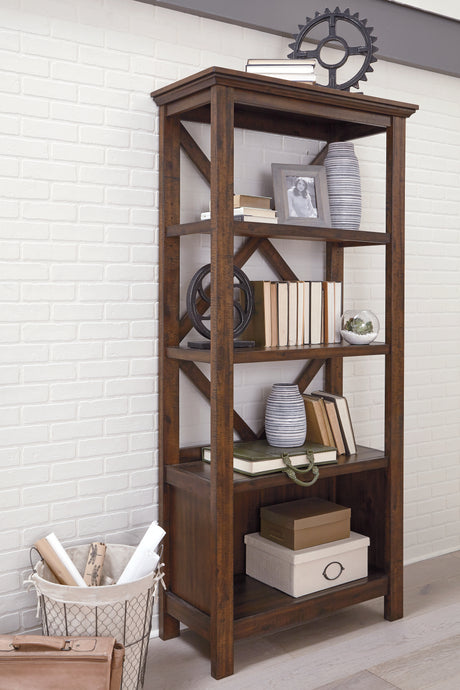 Furniture City Biloxi - Ashley Furniture - Baldridge Bookcase - Large Bookcase / Rustic Brown - H675-17