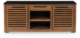 Furniture City Biloxi - Ashley Furniture - Kallari Bookcase - Credenza / Warm Brown/Black - H737-60