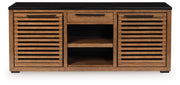Furniture City Biloxi - Ashley Furniture - Kallari Bookcase - Credenza / Warm Brown/Black - H737-60