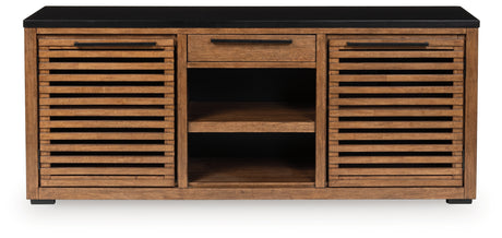 Furniture City Biloxi - Ashley Furniture - Kallari Bookcase - Credenza / Warm Brown/Black - H737-60