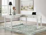 Furniture City Biloxi - Ashley Furniture - Robbinsdale Office Desk - L-Shaped Home Office Desk / Antique White - H742H1