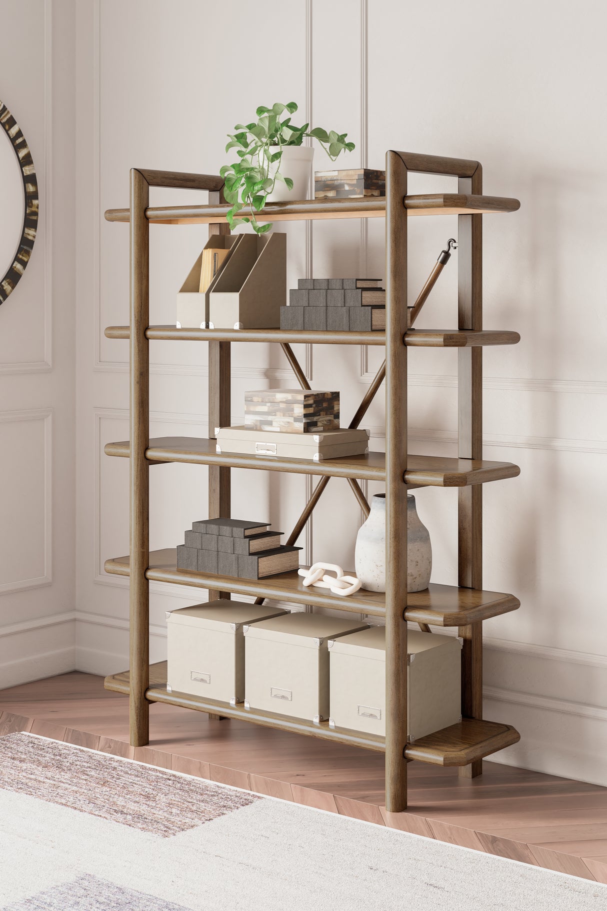 Furniture City Biloxi - Ashley Furniture - Roanhowe Bookcase - Bookcase / Brown - H769-70