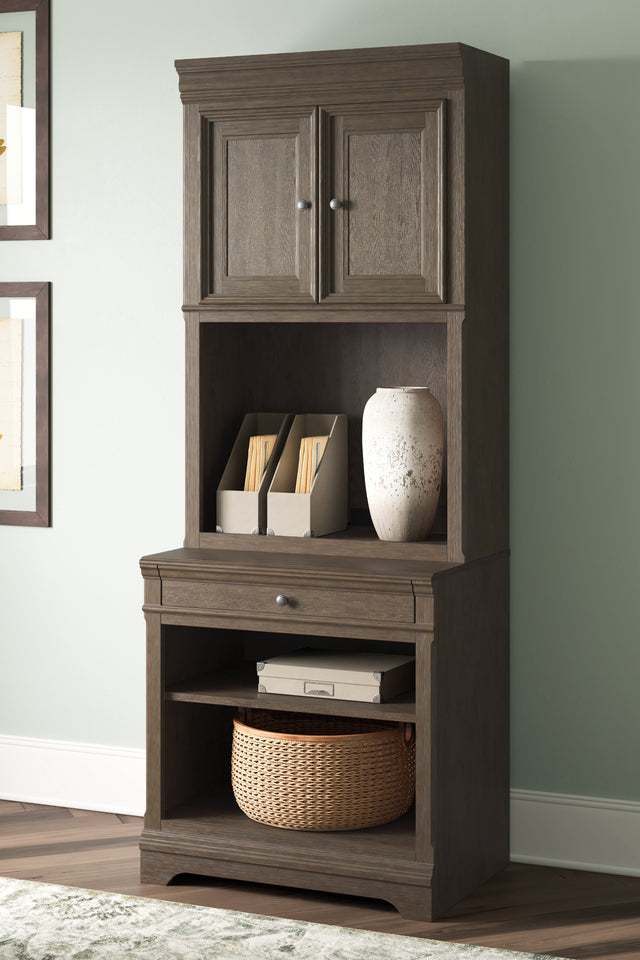 Furniture City Biloxi - Ashley Furniture - Janismore Bookcase - Bookcase / Weathered Gray - H776H7
