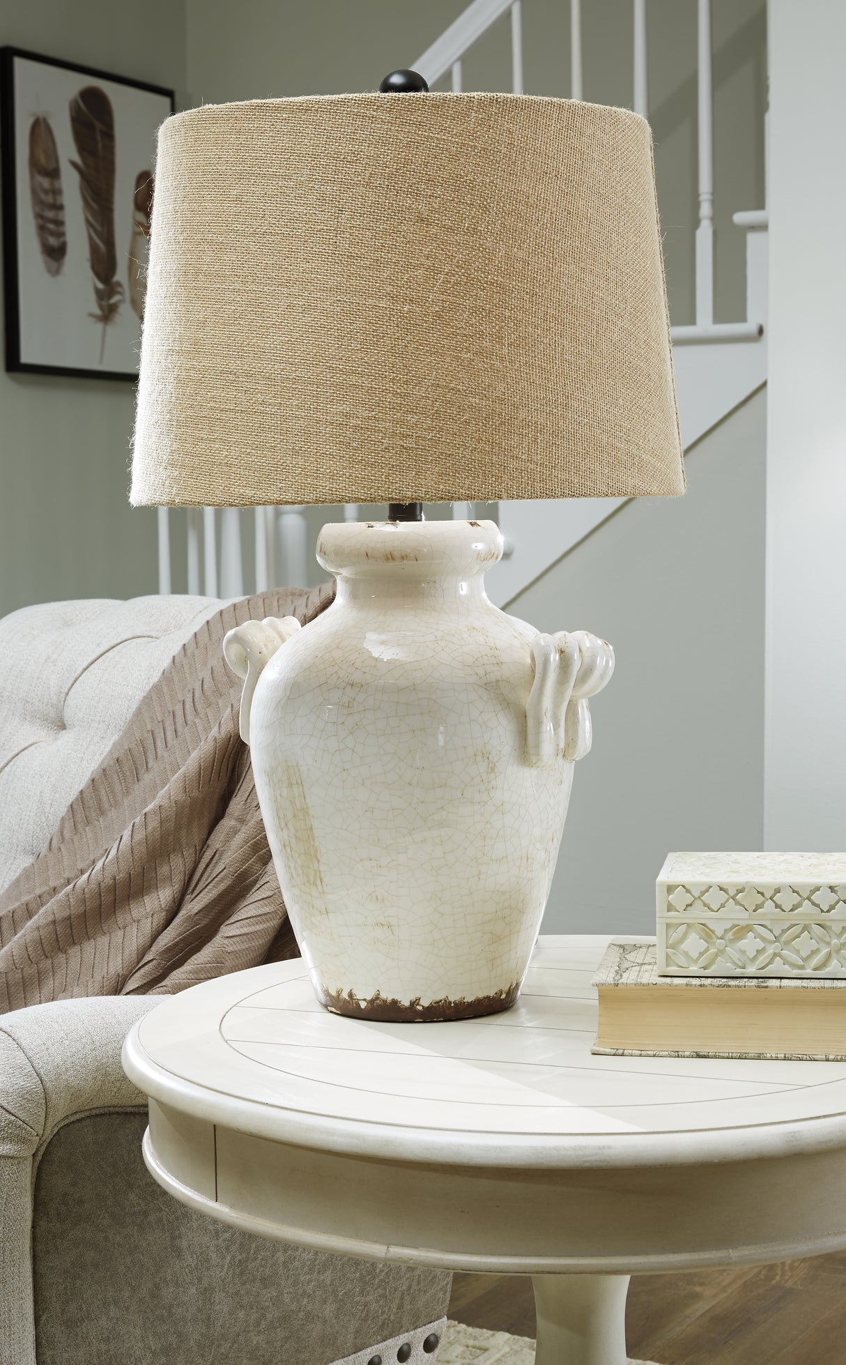 Furniture City Biloxi - Ashley Furniture - Emelda Lighting - Table Lamp (Set of 2) / Cream - L100664X2