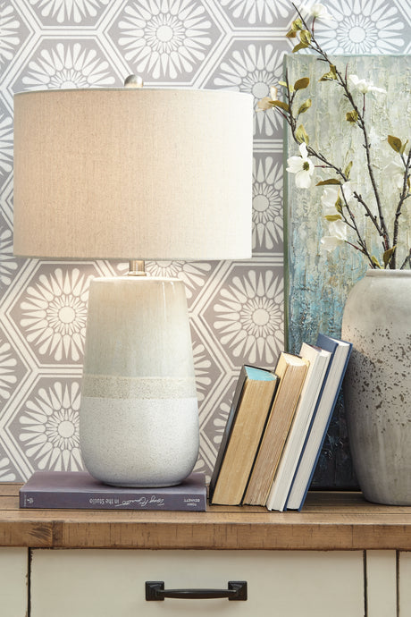 Furniture City Biloxi - Ashley Furniture - Shavon Lighting - Table Lamp (Set of 2) / Beige/White - L100724X2