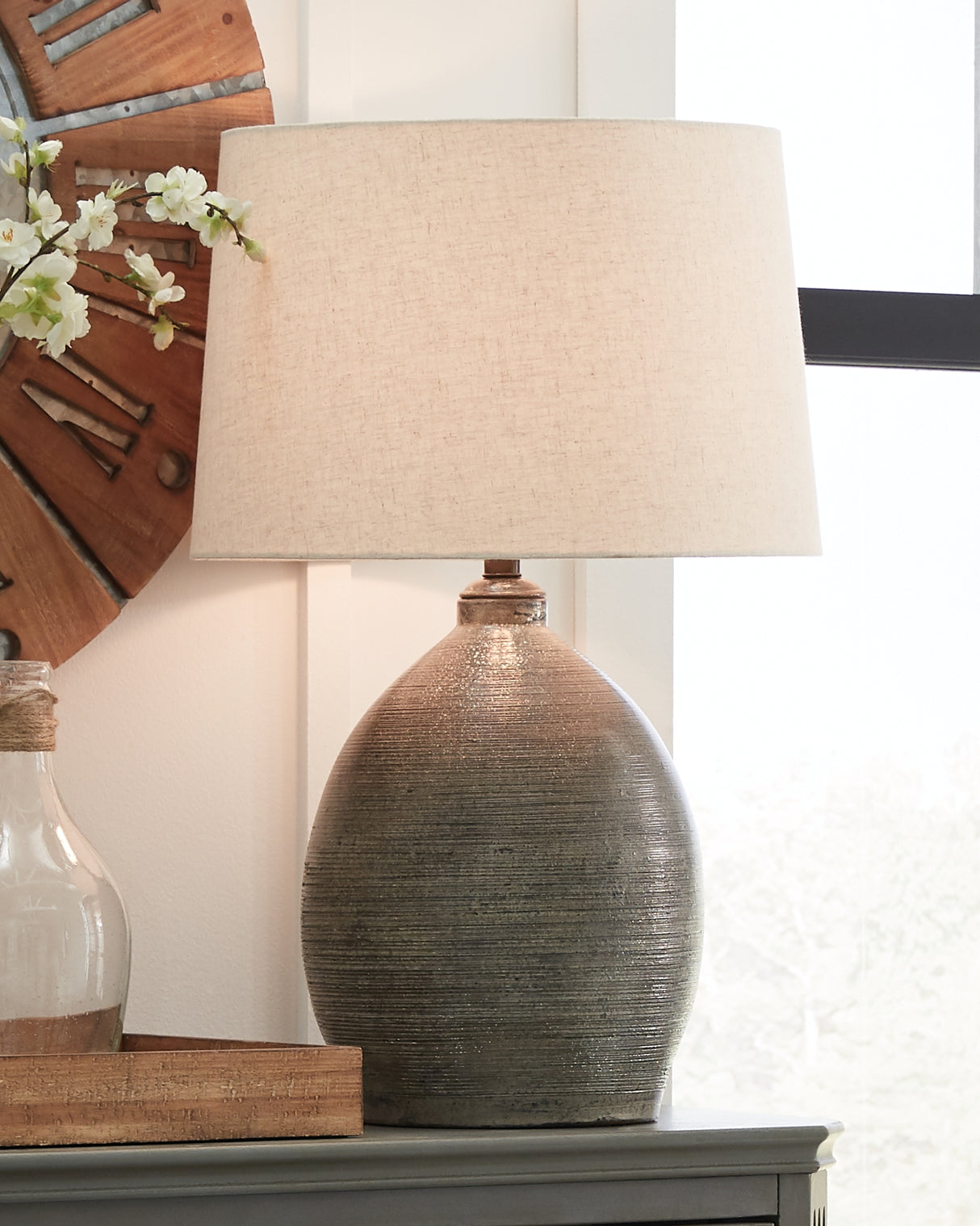Furniture City Biloxi - Ashley Furniture - Joyelle Lighting - Table Lamp (Set of 2) / Gray - L100744X2