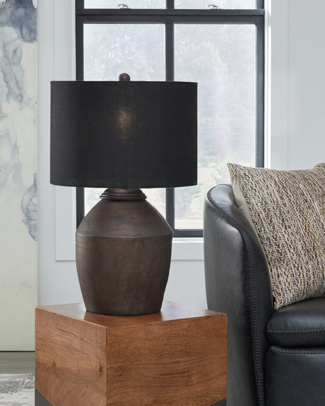 Furniture City Biloxi - Ashley Furniture - Naareman Lighting - 2-Piece Lamp Set / Metallic Black - L100804X2