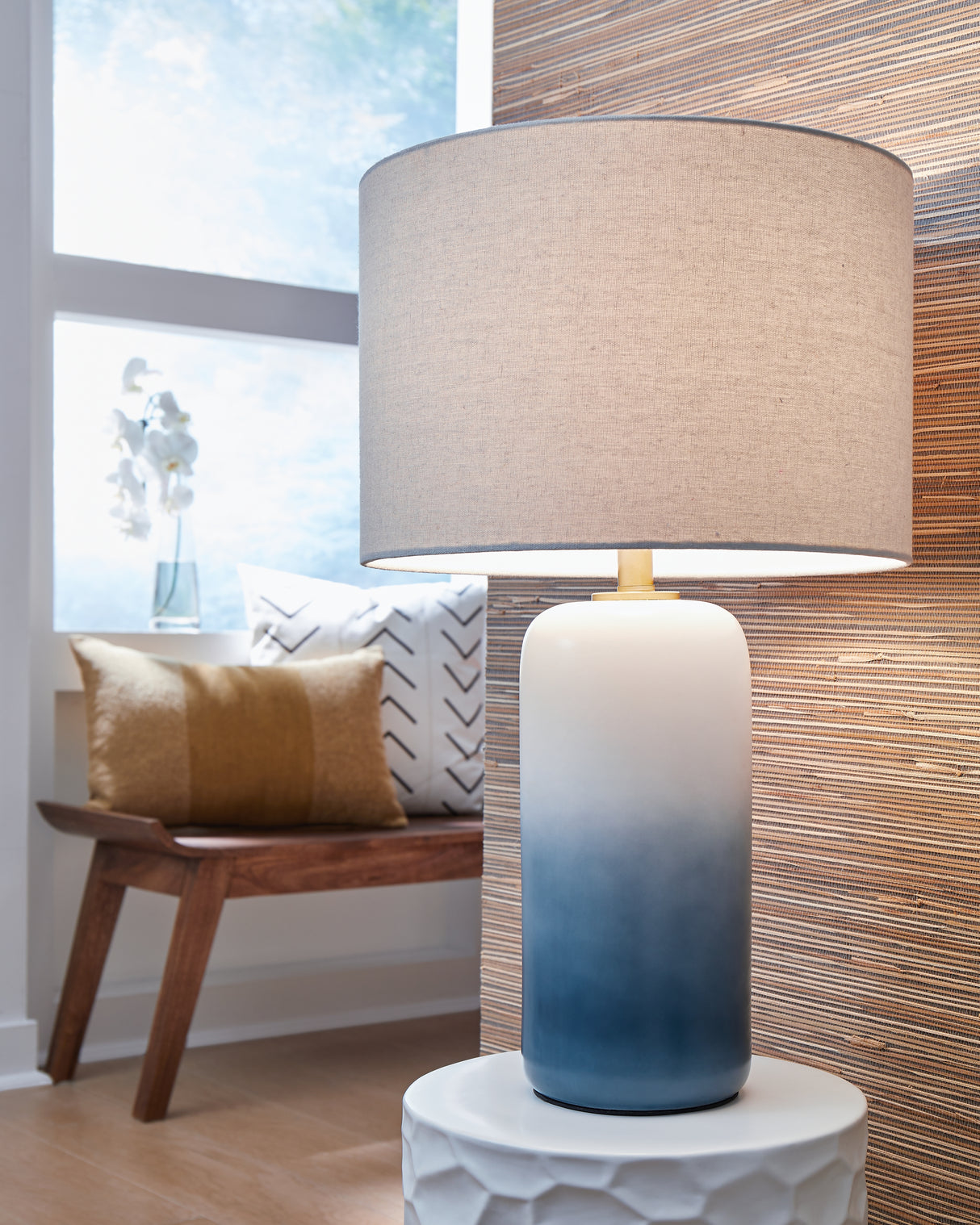 Furniture City Biloxi - Ashley Furniture - Lemrich Lighting - Table Lamp (Set of 2) / White/Teal - L123874X2