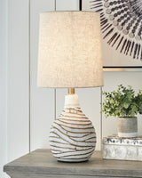 Furniture City Biloxi - Ashley Furniture - Aleela Lighting - Table Lamp (Set of 2) / White/Gold Finish - L204194X2