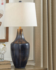Furniture City Biloxi - Ashley Furniture - Evania Lighting - Table Lamp (Set of 2) / Indigo - L207344X2
