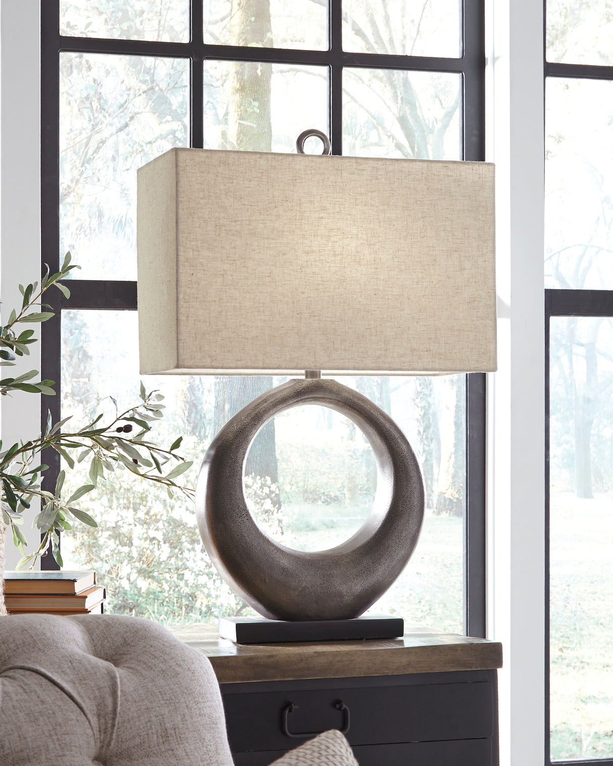 Furniture City Biloxi - Ashley Furniture - Saria Lighting - Table Lamp (Set of 2) / Antique Silver Finish - L207394X2