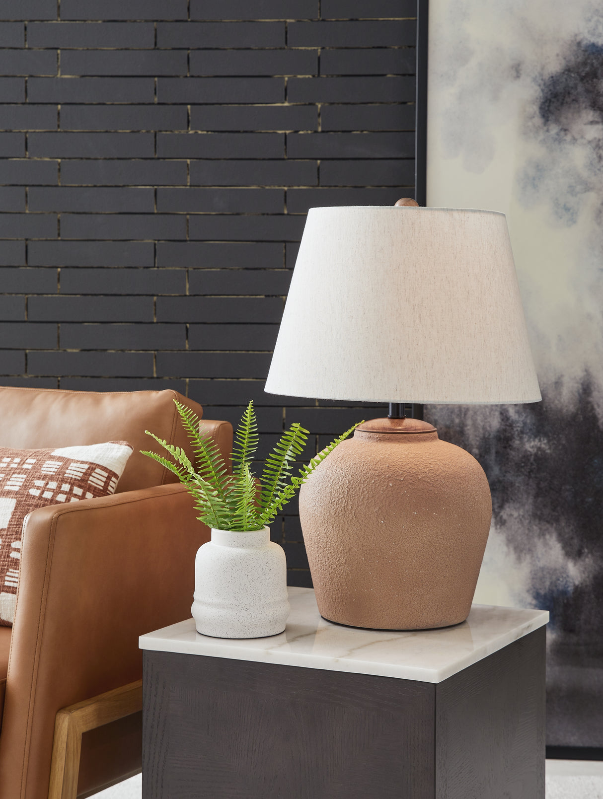 Furniture City Biloxi - Ashley Furniture - Scantor Lighting - Table Lamp (Set of 2) / Rust - L207464X2