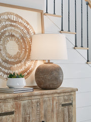 Furniture City Biloxi - Ashley Furniture - Neavesboro Lighting - 2-Piece Lamp Set / Antique Brown/White - L207484X2