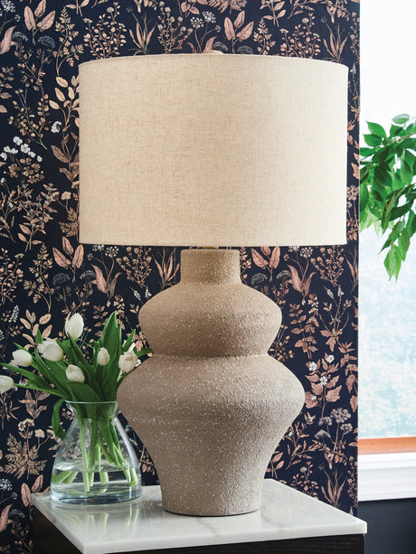 Furniture City Biloxi - Ashley Furniture - Jossleigh Lighting - Metal Table Lamp (1/CN) / Beige - L207624