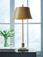 Furniture City Biloxi - Ashley Furniture - Fritzburn Lighting - Metal Table Lamp (1/CN) / Gold Finish/White - L208444
