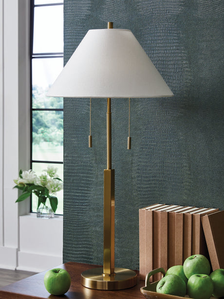 Furniture City Biloxi - Ashley Furniture - Haigwood Lighting - Metal Table Lamp (1/CN) / Gold Finish - L208474