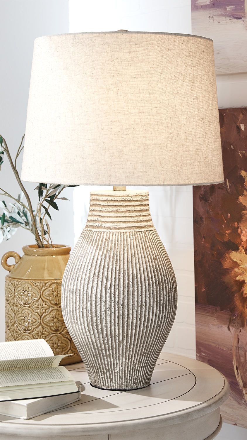 Furniture City Biloxi - Ashley Furniture - Layal Lighting - Table Lamp (Set of 2) / Beige - L235634X2
