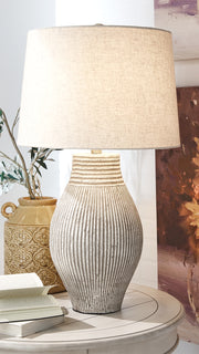 Furniture City Biloxi - Ashley Furniture - Layal Lighting - Table Lamp (Set of 2) / Beige - L235634X2