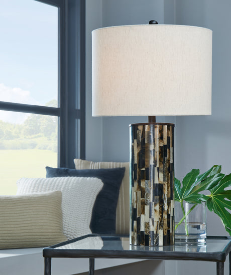 Furniture City Biloxi - Ashley Furniture - Ellford Lighting - Table Lamp (Set of 2) / Black/Brown/Cream - L235684X2