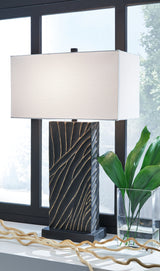 Furniture City Biloxi - Ashley Furniture - Bartlen Lighting - 2-Piece Lamp Set / Black/Gold Finish - L235774X2