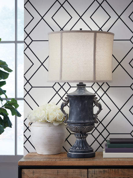 Furniture City Biloxi - Ashley Furniture - Morvanford Lighting - Poly Table Lamp (1/CN) / Antique Black - L235834