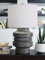 Furniture City Biloxi - Ashley Furniture - Wahida Lighting - Poly Table Lamp (1/CN) / Distressed Black - L235914