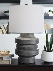 Furniture City Biloxi - Ashley Furniture - Wahida Lighting - Poly Table Lamp (1/CN) / Distressed Black - L235914