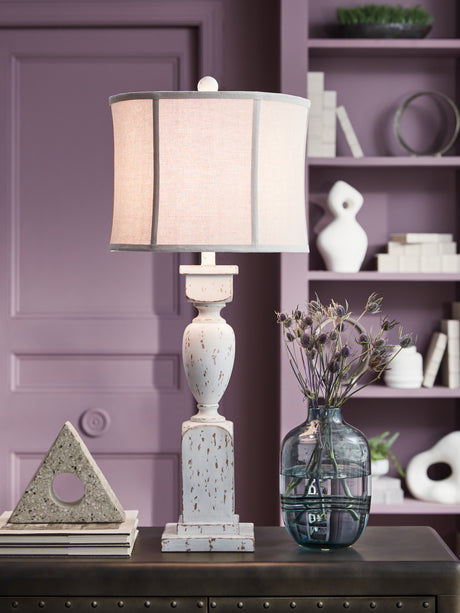 Furniture City Biloxi - Ashley Furniture - Madsbrook Lighting - Poly Floor Lamp (1/CN) / Antique White - L235921