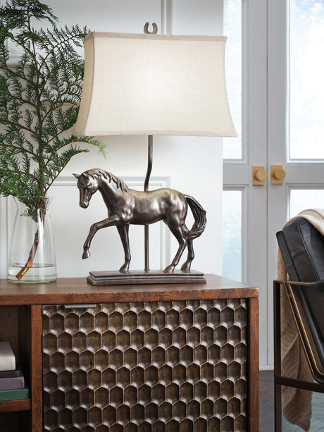 Furniture City Biloxi - Ashley Furniture - Sandorman Lighting - Poly Table Lamp (1/CN) / Bronze Finish - L317044