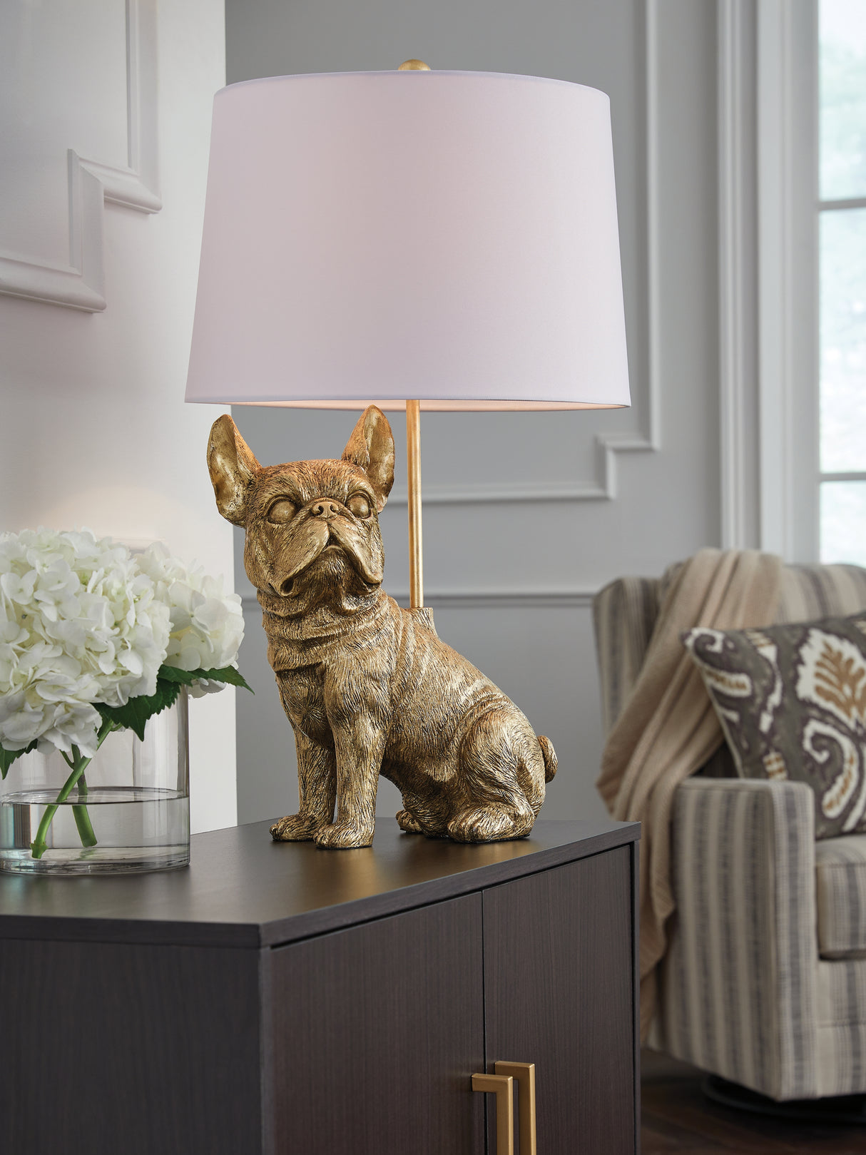 Furniture City Biloxi - Ashley Furniture - Wadeland Lighting - Poly Table Lamp (1/CN) / Gold Finish - L317054