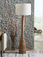 Furniture City Biloxi - Ashley Furniture - Ailsa Lighting - Wood Floor Lamp (1/CN) / Natural Brown - L329111