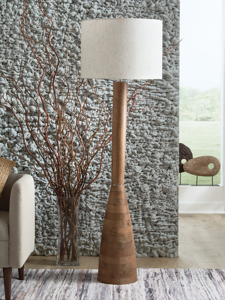 Furniture City Biloxi - Ashley Furniture - Ailsa Lighting - Wood Floor Lamp (1/CN) / Natural Brown - L329111