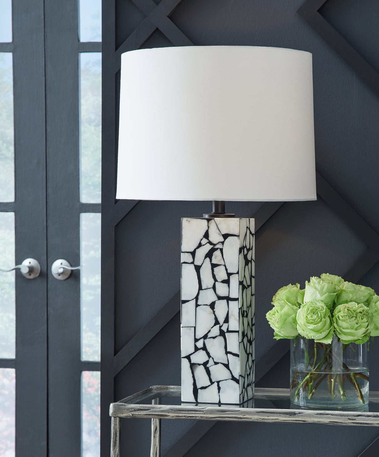 Furniture City Biloxi - Ashley Furniture - Macaria Lighting - Table Lamp (Set of 2) / White/Black - L429044X2
