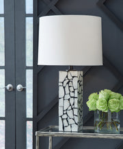 Furniture City Biloxi - Ashley Furniture - Macaria Lighting - Table Lamp (Set of 2) / White/Black - L429044X2