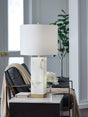 Furniture City Biloxi - Ashley Furniture - Linderfield Lighting - Alabaster Table Lamp (1/CN) / White/Gold Finish - L429094