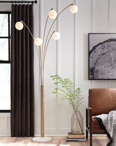 Furniture City Biloxi - Ashley Furniture - Taliya Lighting - Metal Arc Lamp (1/CN) / Champagne/White - L725119