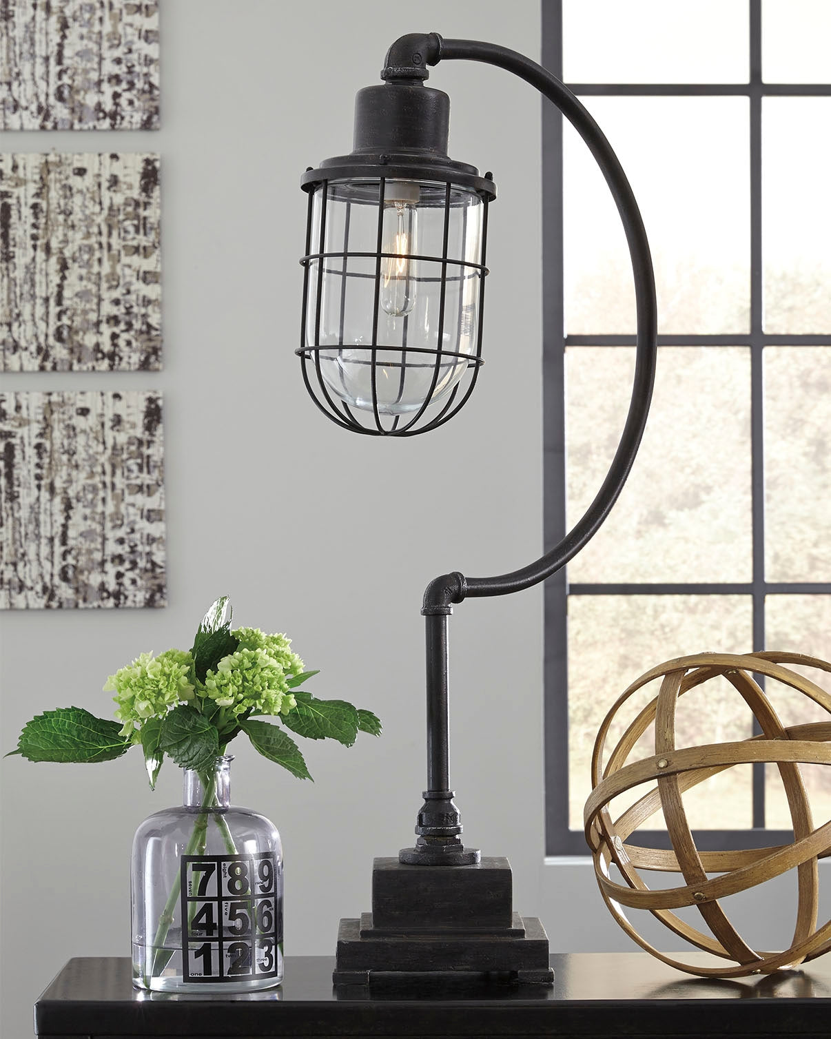 Furniture City Biloxi - Ashley Furniture - Jae Lighting - Metal Desk Lamp (1/CN) / Antique Black - L734232