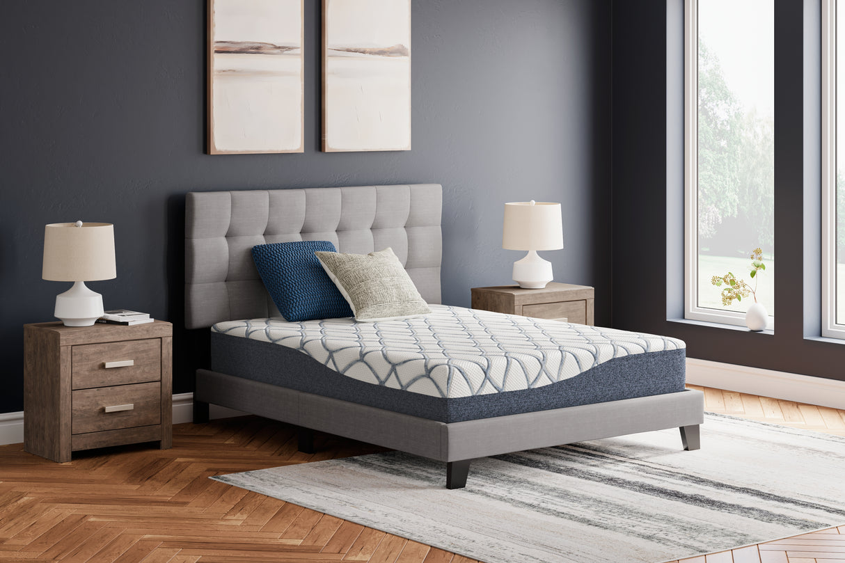 Furniture City Biloxi - Ashley Furniture - 10 Inch Chime Elite 2.0 Mattresses - Queen / White/Blue - M42531