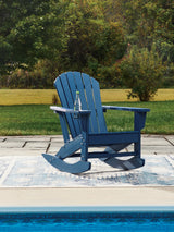 Furniture City Biloxi - Ashley Furniture - Sundown Shores Outdoor - Rocking Chair / Blue - PCP019-827