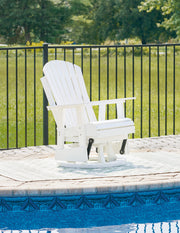 Furniture City Biloxi - Ashley Furniture - Hyland wave Outdoor - Swivel Glider Chair / White - P111-820