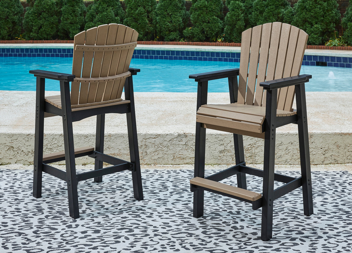 Furniture City Biloxi - Ashley Furniture - Fairen Trail Outdoor - Tall Barstool (Set of 2) / Black/Driftwood - P211-130