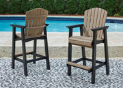 Furniture City Biloxi - Ashley Furniture - Fairen Trail Outdoor - Tall Barstool (Set of 2) / Black/Driftwood - P211-130