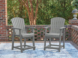Furniture City Biloxi - Ashley Furniture - Sanctuary Beach Outdoor - Barstool (Set of 2) / Dark Gray - PCP227-124